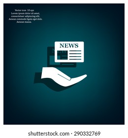 Flat icon of news