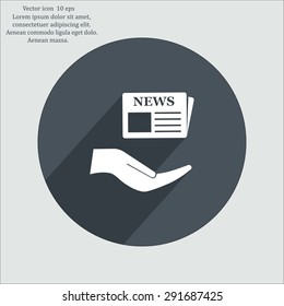 Flat icon of news