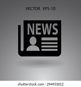 Flat  icon of news