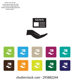 Flat icon of news