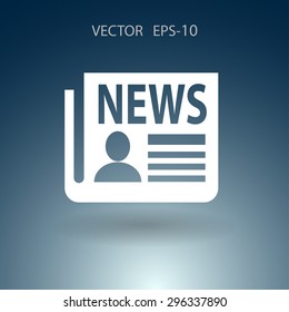 Flat  icon of news