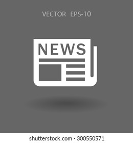 Icono plano de las noticias