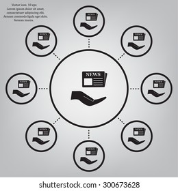 Flat icon of news