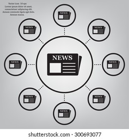 Flat icon of news