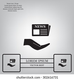 Flat icon of news