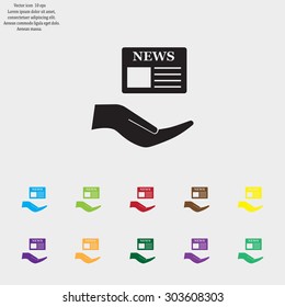Flat icon of news