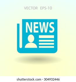Flat  icon of news
