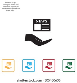 Flat icon of news