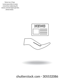 Flat icon of news