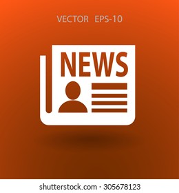 Flat  icon of news