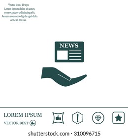 Flat icon of news