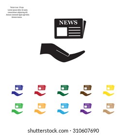 Flat icon of news