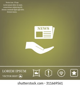 Flat icon of news