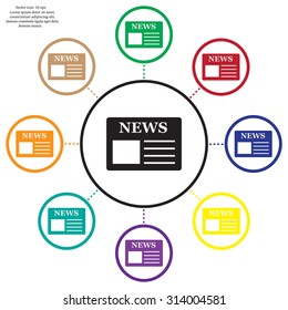 Flat icon of news