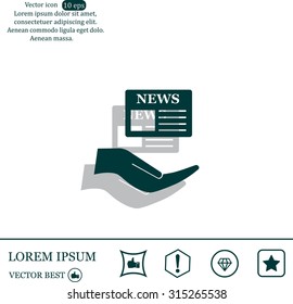 Flat icon of news