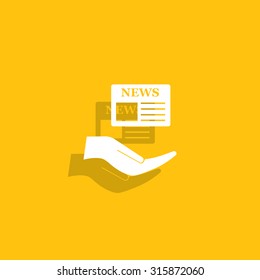 Flat icon of news