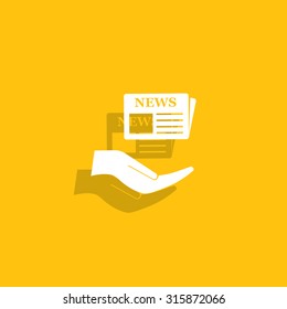 Flat icon of news