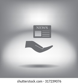 Flat icon of news