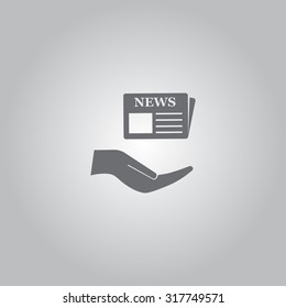 Flat icon of news