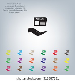 Flat icon of news