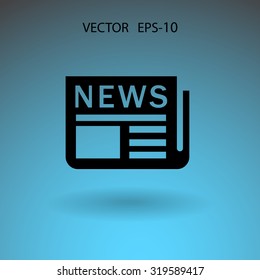Icono plano de las noticias