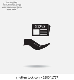 Flat icon of news