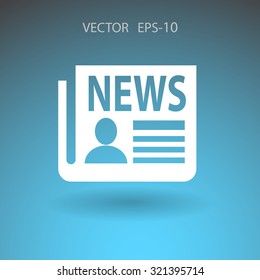 Icono plano de las noticias