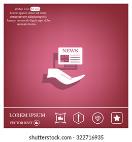 Flat icon of news