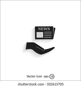 Flat icon of news