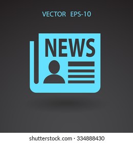 Flat  icon of news