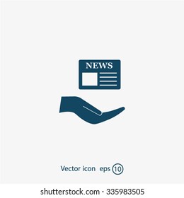Flat icon of news