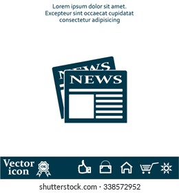 Flat icon of news