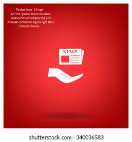 Flat icon of news