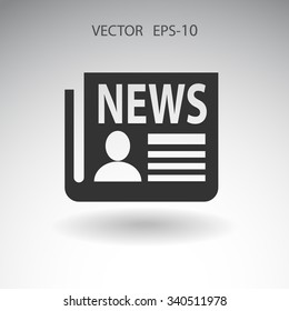 Icono plano de las noticias