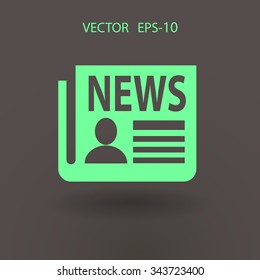 Flat  icon of news
