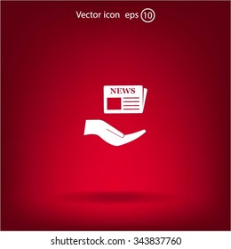 Flat icon of news