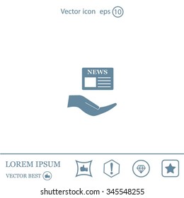 Flat icon of news