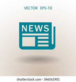 Icono plano de las noticias