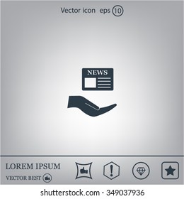 Flat icon of news