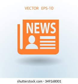 Icono plano de las noticias