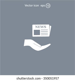 Flat icon of news
