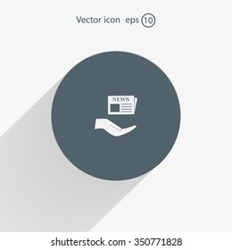 Flat icon of news