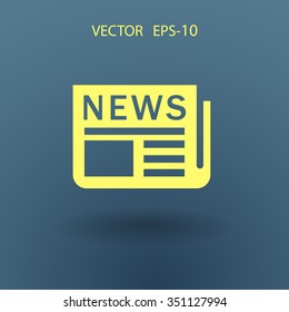 Flat  icon of news