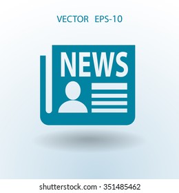 Icono plano de las noticias