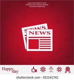 Flat icon of news