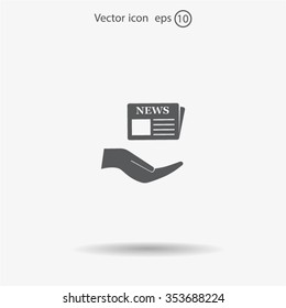 Flat icon of news