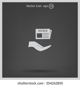 Flat icon of news