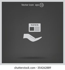 Flat icon of news