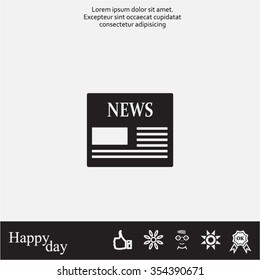 Flat icon of news