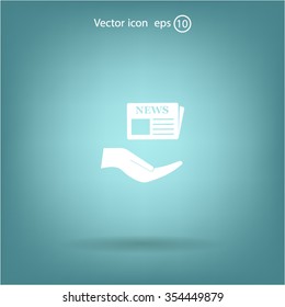 Flat icon of news